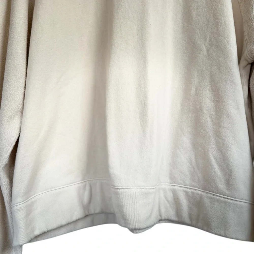 Monrow Women's Reverse Mix Teddy Fleece Sweatshirt W/Side Zipper